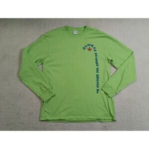 NOAH Always Do What You Should Do Long Sleeve Shirt Mens Large Lime Green